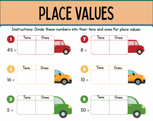 PLACE VALUES WORKSHEETS